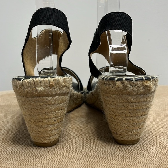 Andre Assous Womens Wedge Sandal Espadrille Size 9.5 Black Suede Reese-A - Picture 5 of 13